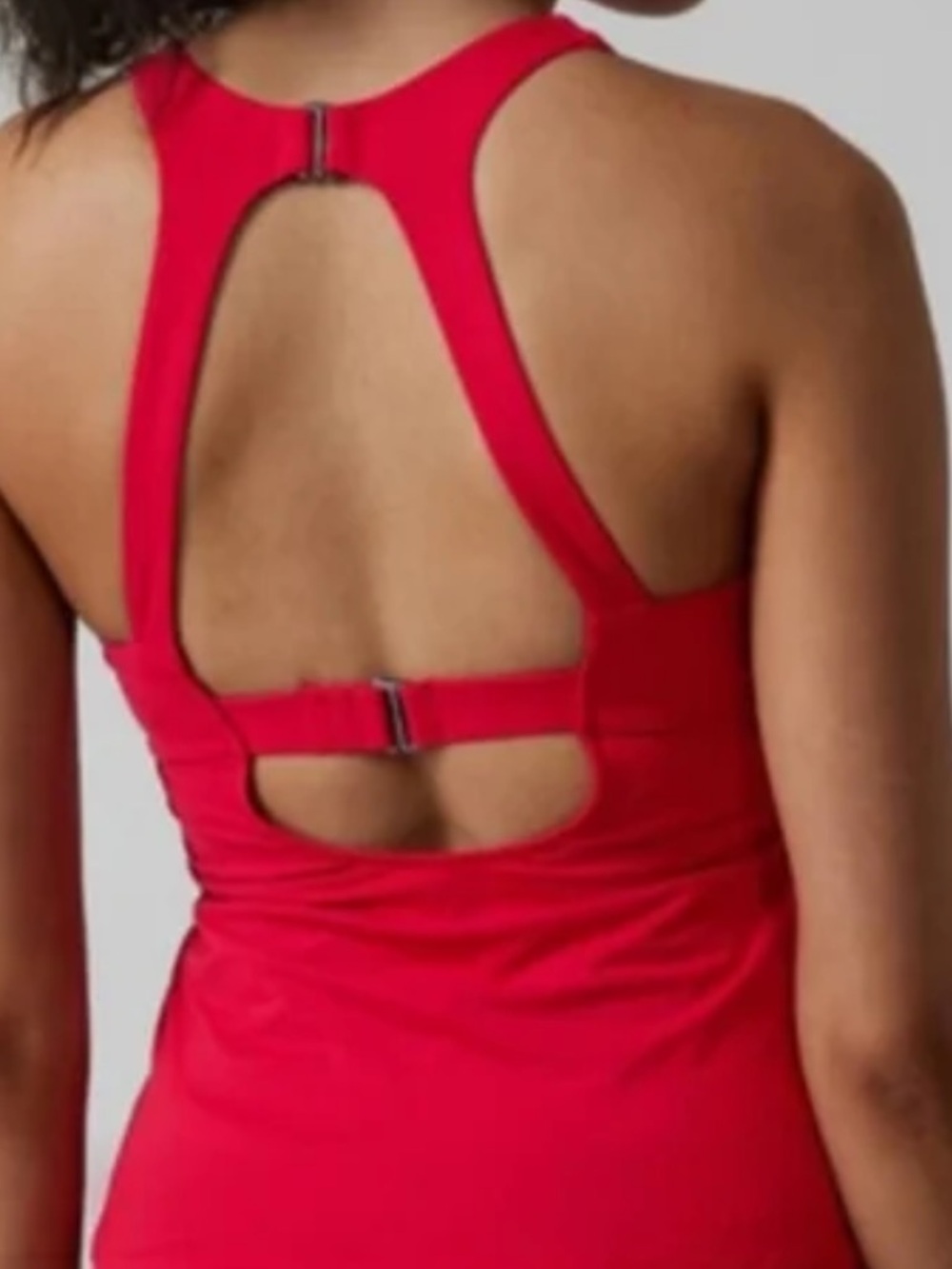 Athleta Maldives Bra Cup Tankini high neck 34D/DD cherry red - Picture 2 of 9